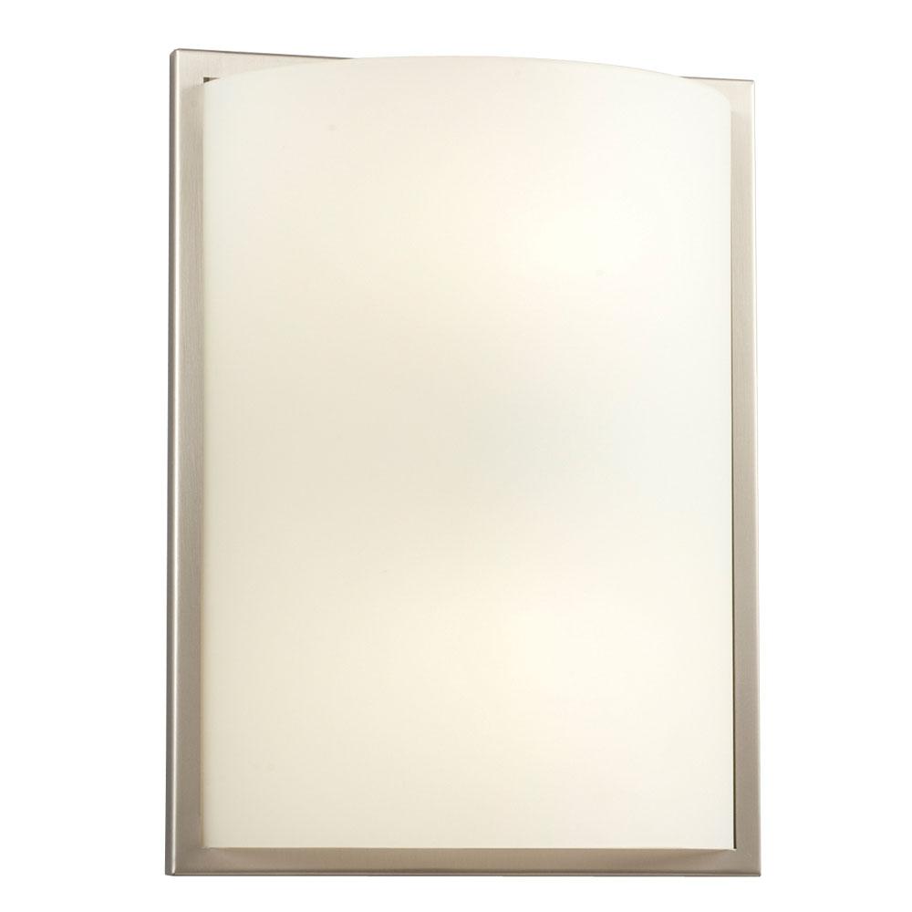 LED Wall Sconce - in Brushed Nickel finish with Satin White Glass