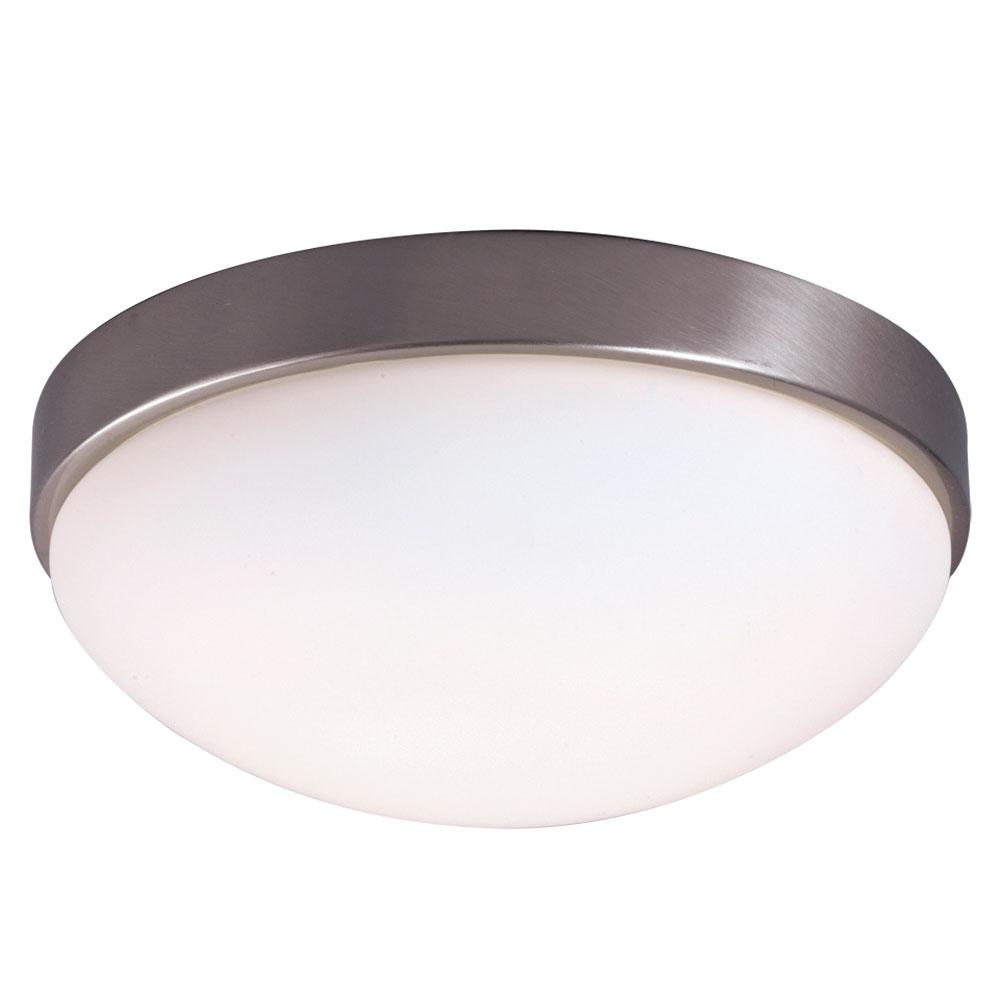 LED Flush Mount Ceiling Light - in Brushed Nickel finish with Satin White Glass