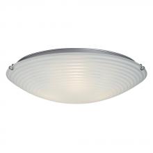 Galaxy Lighting 615295CH - 4-Light Flush Mount - Polished Chrome with White Striped Glass Shade