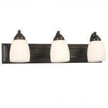 Galaxy Lighting 724133ORB - Three Light Vanity - Oil Rubbed Bronze w/ Satin White Glass