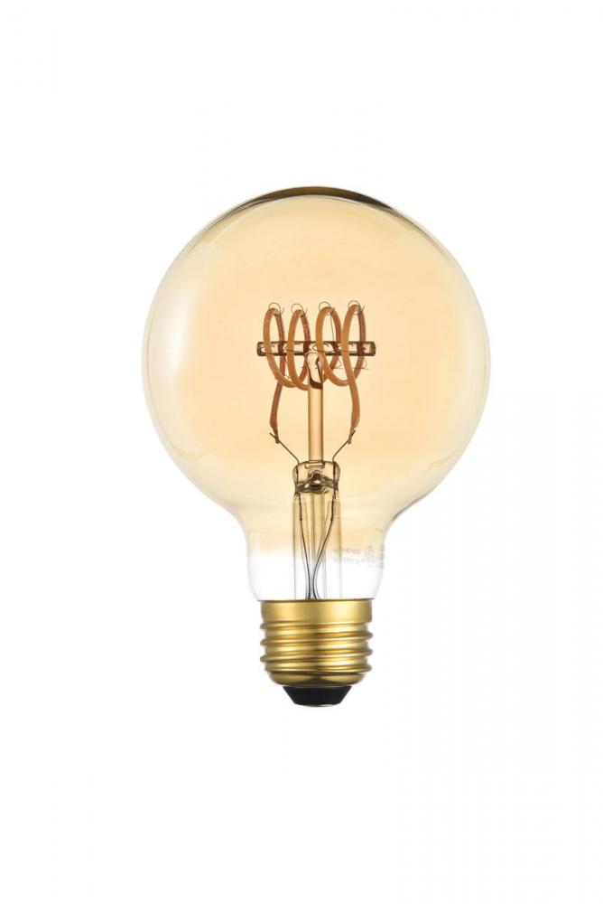 LED Decorative Helix horizontal 2000K nostaligic filament 6 watts 300 lumens amber tint G25
