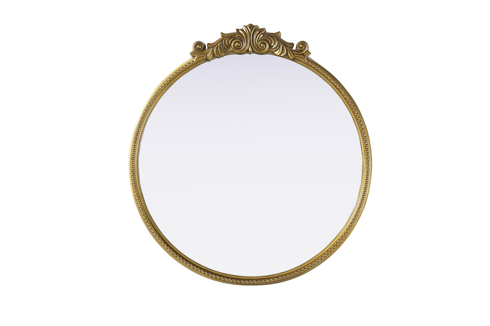 Naomi Vintage Resin Mirror 36x38 in Antique Brass