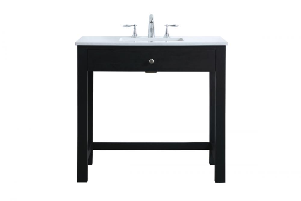 36 inch ADA compliant bathroom vanity in black