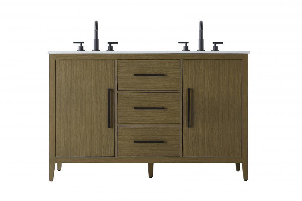 Vanity Cabinet 2Dr 3Dw 54x21.5x35 Chestnut Brown