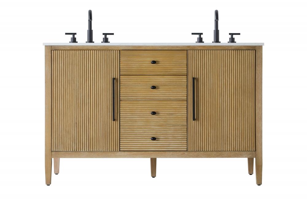 Vanity Cabinet 2Dr 3Dw 54x21.5x35 Linen Oak