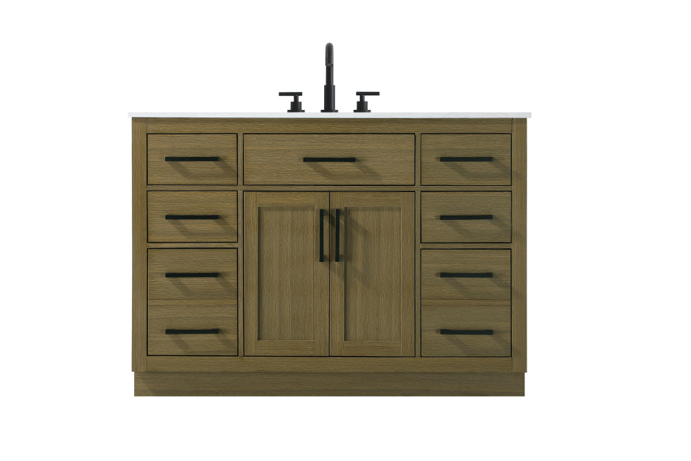 Vanity Cabinet 2Dr7Dw 48"W x  22"D x 35''H Chestnut Brown