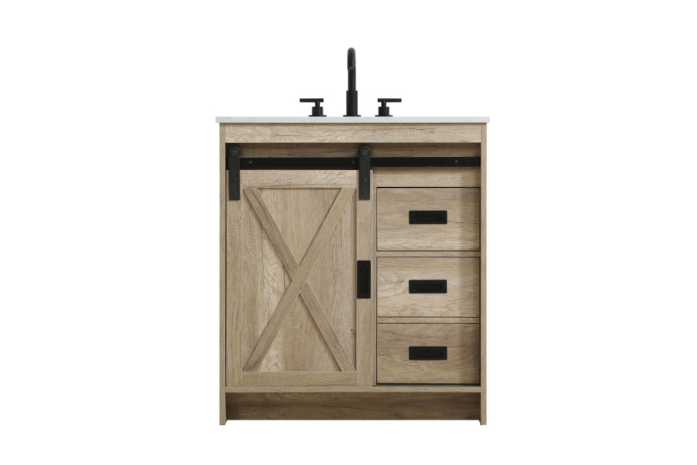 Vanity Cabinet 1Dr 2Dw 30''x34''x22'' Natural Oak