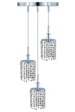 Elegant 1283D-R-R-CL/SS - Mini 3 light Chrome Pendant