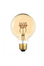 Elegant G25LED303-6PK - LED Decorative Helix horizontal 2000K nostaligic filament 6 watts 300 lumens amber tint G25