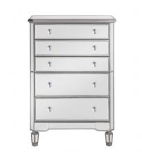 Elegant MF6-1026S - 5 Drawer Cabinet 33 in. x 16 in. x 49 in. in silver paint