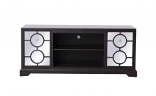Elegant MF802DT - 60 in. mirrored TV cabinet stand in dark walnut
