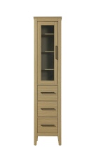 Elegant SC293C16MHB - 16 Inch Bath Storage Glass Cabinet in Honey Brown