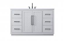 Elegant VF29054GR - Vanity Cabinet 2Dr 6Dw W54"xD21.5"xH34" Grey