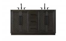 Elegant VF29060DCO - Vanity Cabinet 4Dr 3Dw W60"xD21.5"xH34" Chocolate Oak
