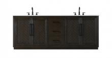 Elegant VF29084DCO - Vanity Cabinet 4Dr 3Dw W84"xD21.5"xH34"  Chocolate Oak