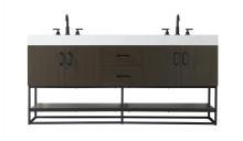 Elegant VF29272DMMB - Vanity Cabinet 4Dr 2Dw 72x21.5x34 Mocha Brown