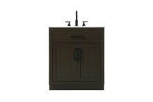 Elegant VF29730MMB - Vanity Cabinet 2Dr1Dw 30"W x 22"D x 35''H Mocha Brown