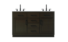 Elegant VF29754DMMB - Vanity Cabinet 2Dr5Dw 54"W x 22"D x 35''H Mocha Brown