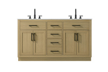 Elegant VF29760DMHB - Vanity Cabinet 4Dr5Dw 60"W x 22"D x 35''H Honey Brown