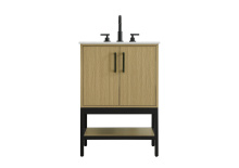 Elegant VF60724MHB - Vanity Cabinet 2Dr 24"x22"x34" Honey Brown