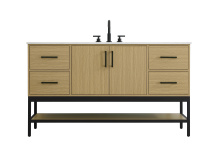 Elegant VF60760MHB - Vanity Cabinet 2Dr4Dw 60"x22"x34" Honey Brown
