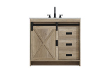 Elegant VF90536NT - Vanity Cabinet 1Dr 2Dw 36''x34''x22'' Natural Oak