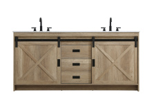 Elegant VF90572DNT - Vanity Cabinet 2Dr 2Dw 72''x34''x22'' Natural Oak