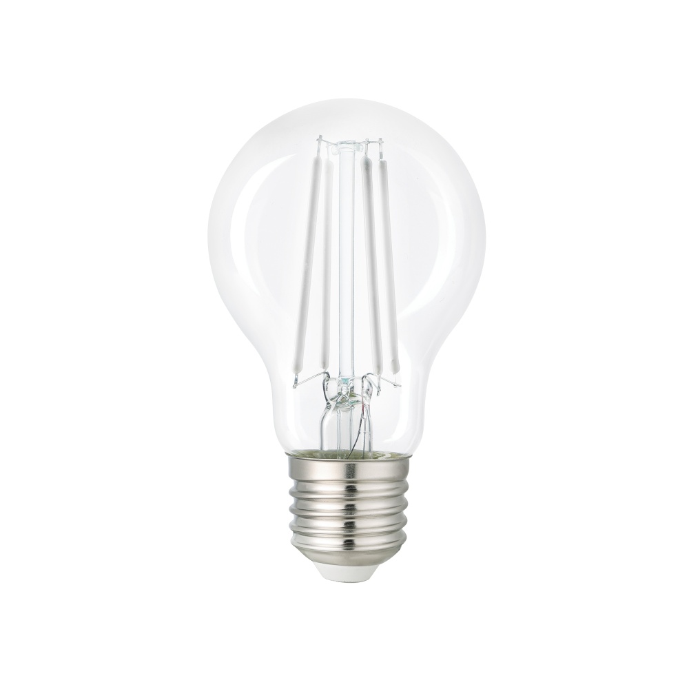 7.5W 800 LM 3000K 80CRI A19 E26 CLEAR, DIMMABLE, IVORY WHITE FILAMENT