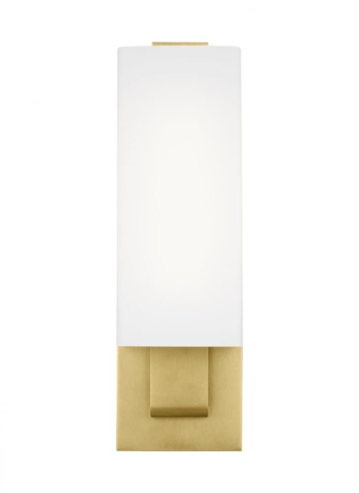 Kisdon Contemporary Dimmable LED Wall Sconce Light in a Natural Brass/Gold Colored Finish