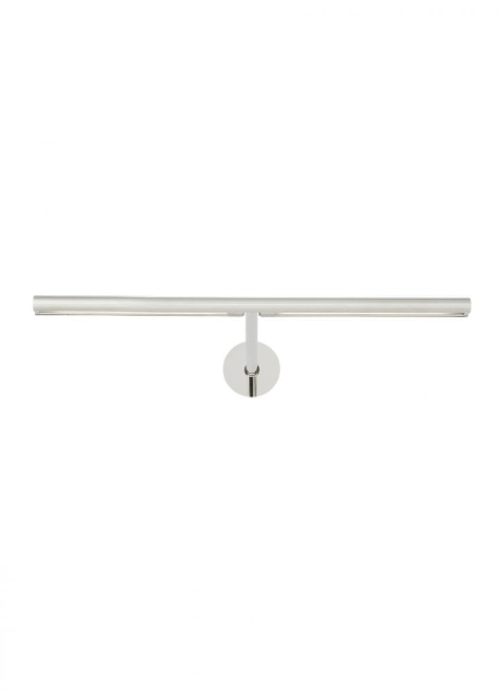 Modern Plural Dome Dimmable LED 12 Picture Light in a Polished Nickel/Silver Colored Finish