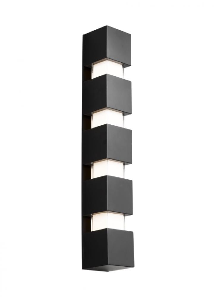 Modern Leagan Geometric X-Large Wall Sconce Light in a Black Finish
