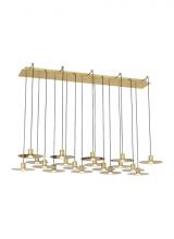 Visual Comfort & Co. Modern Collection 700TRSPEVS18TNB-LED930120 - Modern Eaves Dimmable LED 18-light in a Natural Brass/Gold Colored Finish Ceiling Chandelier