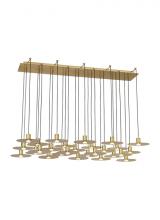 Visual Comfort & Co. Modern Collection 700TRSPEVS27TNB-LED930277 - Modern Eaves Dimmable LED 27-light in a Natural Brass/Gold Colored Finish Ceiling Chandelier