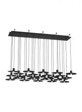 Visual Comfort & Co. Modern Collection 700TRSPEVS27TB-LED930120 - Modern Eaves Dimmable LED 27-light in a Nightshade Black Finish Ceiling Chandelier