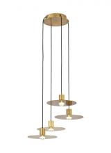 Visual Comfort & Co. Modern Collection 700TRSPEVS4RNB-LED930 - Modern Eaves Dimmable LED 4-light in a Natural Brass/Gold Colored Finish Ceiling Chandelier