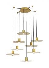 Visual Comfort & Co. Modern Collection 700TRSPEVS8RNB-LED930 - Modern Eaves Dimmable LED 8-light in a Natural Brass/Gold Colored Finish Ceiling Chandelier