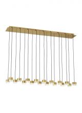 Visual Comfort & Co. Modern Collection 700TRSPGBL18TNB-LED930277 - Modern Gable Dimmable LED 18-light Ceiling Chandelier in a Natural Brass/Gold Colored Finish