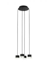 Visual Comfort & Co. Modern Collection 700TRSPGBL4RB-LED930 - Modern Gable Dimmable LED 4-light Ceiling Chandelier in a Nightshade Black Finish