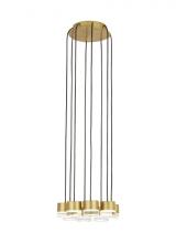 Visual Comfort & Co. Modern Collection 700TRSPGBL8RNB-LED930 - Modern Gable Dimmable LED 8-light Ceiling Chandelier in a Natural Brass/Gold Colored Finish