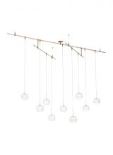 Visual Comfort & Co. Modern Collection 700SDN9CR-LED930S - Modern Sedona Dimmable LED Ceiling Pendant Light Chandelier in an Aged Brass/Gold Colored Finish