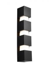 Visual Comfort & Co. Modern Collection 700OWSQGE92724BUNV - Modern Leagan Geometric Large Wall Sconce Light in a Black Finish
