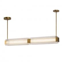 Alora Lighting LP374247VBCR-UNV - Alai 47-in Vintage Brass/Ribbed Glass LED Linear Pendant