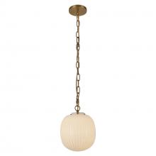 Alora Lighting PD579112BGGR - Cherise 12-in Brushed Gold/Glossy Ribbed Opal Glass Socket Pendant