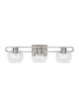 Visual Comfort & Co. Studio Collection 4455703-962 - Codyn contemporary 3-light indoor dimmable bath vanity wall sconce in brushed nickel silver finish w