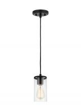 Visual Comfort & Co. Studio Collection 6190301-112 - Zire dimmable indoor 1-light mini pendant in a midnight black finish with clear glass shade