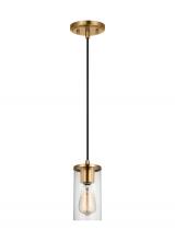 Visual Comfort & Co. Studio Collection 6190301-848 - Zire dimmable indoor 1-light mini pendant in a satin brass finish with clear glass shade