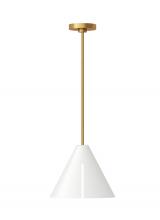 Visual Comfort & Co. Studio Collection KP1131MWTBBS-L1 - Cambre modern 1-light integrated LED indoor dimmable medium ceiling hanging pendant in burnished bra