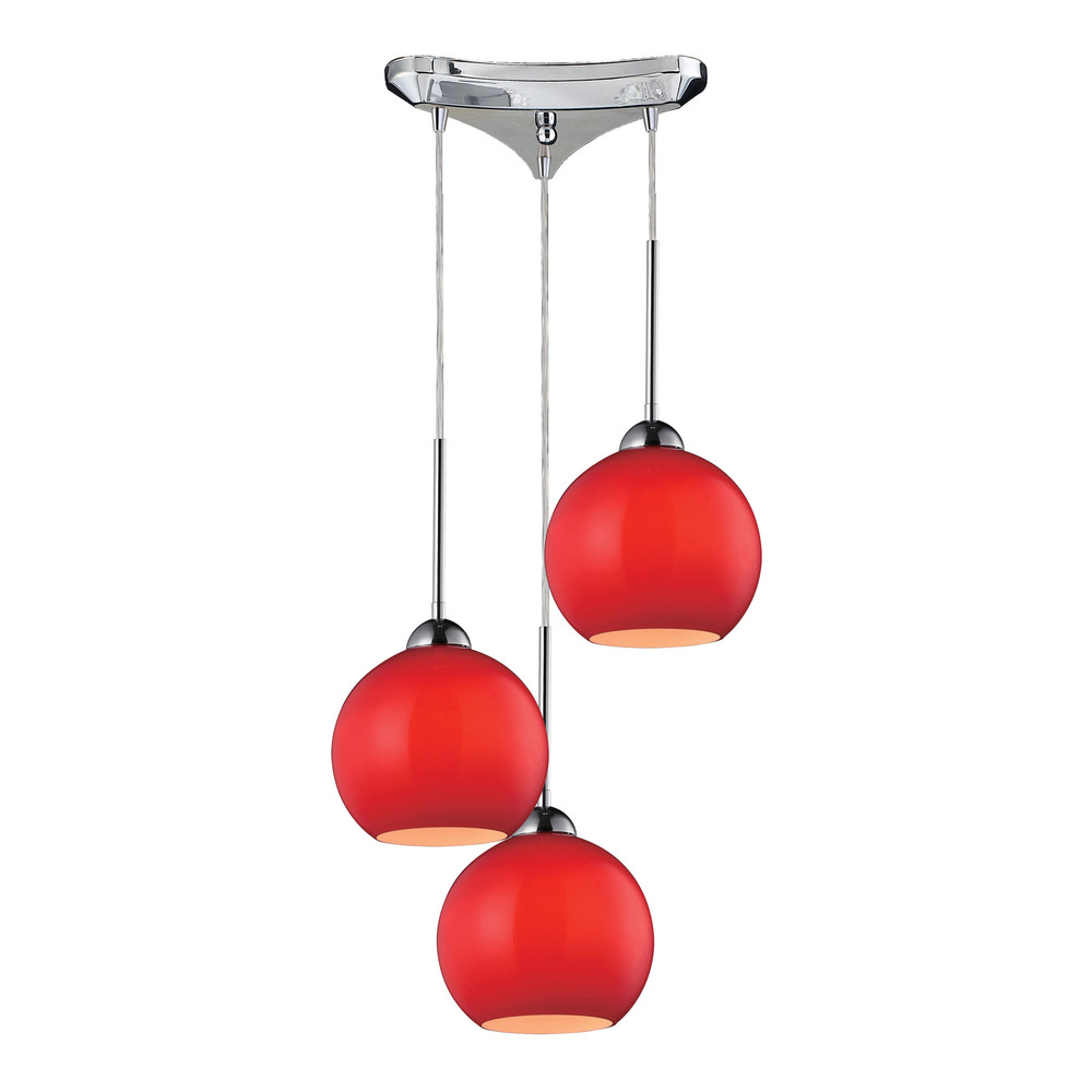 Cassandra 3 Light Pendant In Polished Chrome And