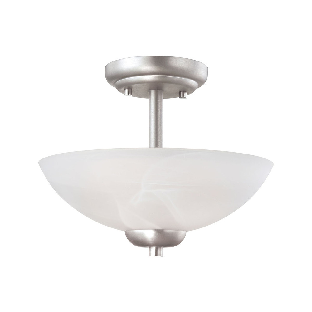 Thomas - Tia 11.75'' Wide 2-Light Semi Flush Mount - Matte Nickel