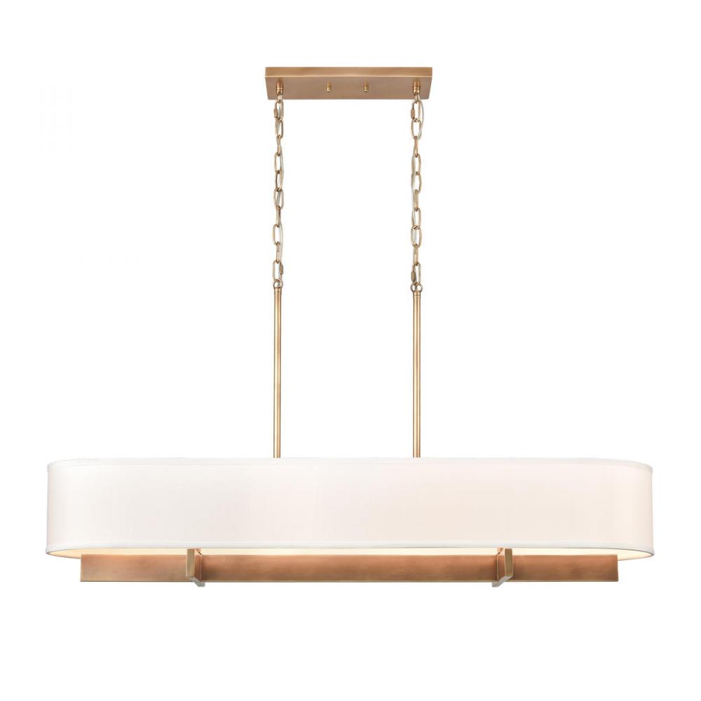 Murtha 42'' Wide 4-Light Linear Chandelier - Natural Brass